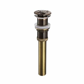 Brass Pop Up Sink Drain Stopper with Overflow Bathroom Faucet Vessel Vanity Sink Drainer