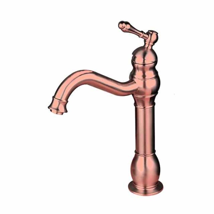 Bathroom Sink Faucet,Single Handle Rose Gold/Black/Brushed Gold/ Brass/Rustic One Hole Widespread Electroplated Faucet with Hot and Cold Water