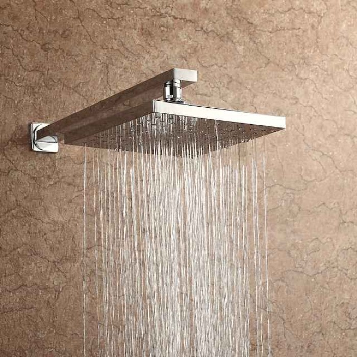 7.9 Inch Basics Rainfall Shower Head Rectangular/Contemporary Shower Head Polished Chrome