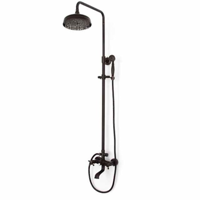 Shower Faucet,Wall Mount Shower Faucet System Combo Set Shower System with 8“ Rain Showerhead and Oil Rubbed Bronze Trim Kit