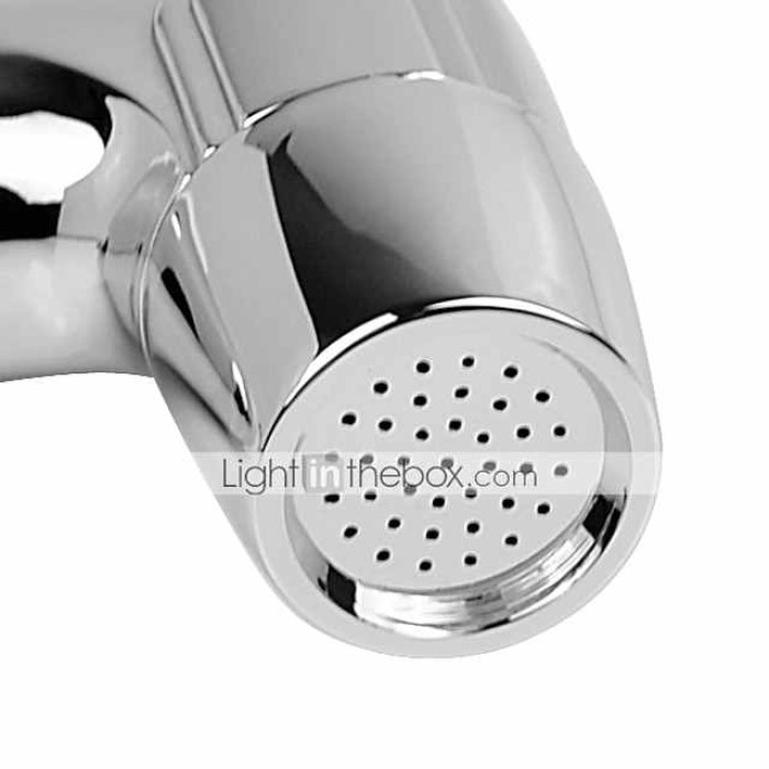 Multifunction Bidet Faucet with Holder Chrome Toilet Handheld Bidet Sprayer Self-Cleaning Contemporary Silvery