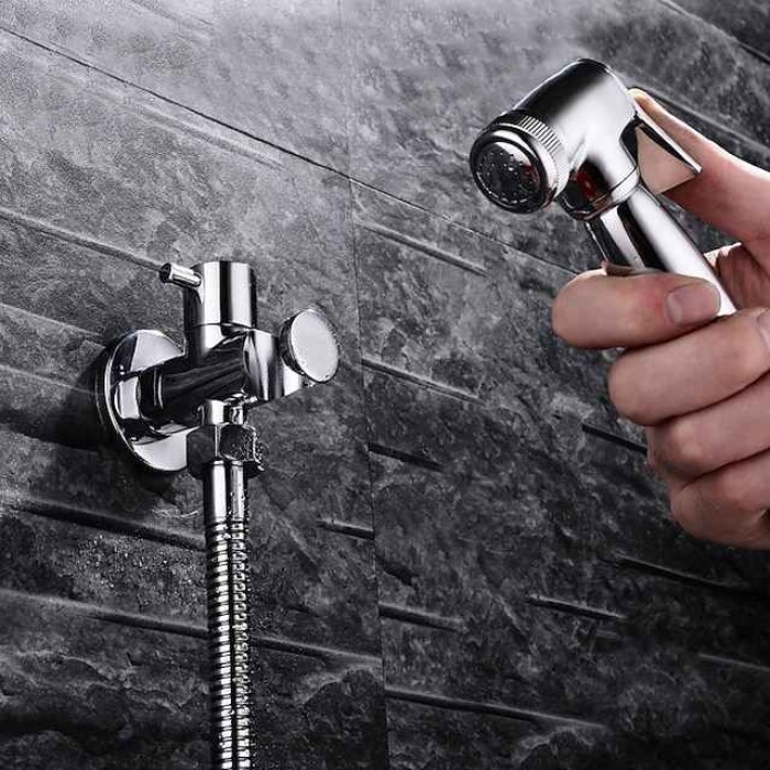 Brass Bathroom Sink Faucet,Single Handle One Hole Self-Cleaning  Handheld bidet Sprayer with Cold Water Only