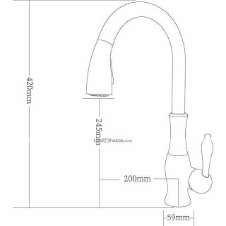 Kitchen Sink Mixer Faucet with Pull Out Sprayer, 360 Swivel Brass Single Handle Vessel Taps 2 Modes Standard Spout Deck Mounted, Traditional Kitchen Taps with Hot and Cold Water Hose Oil-rubbed Bronze