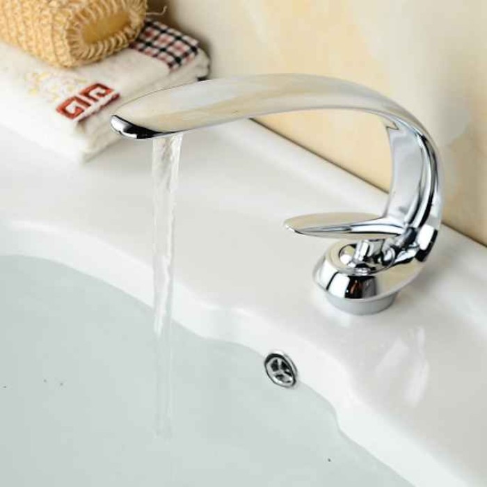 Bathroom Sink Faucet - FaucetSet Chrome Centerset One Hole / Single Handle One HoleBath Taps