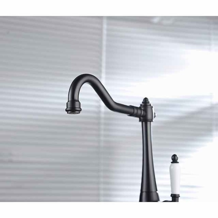 Kitchen Faucet,Oil-rubbed Bronze Single Handle One Hole Standard Spout Faucet Set With Hot and Cold Water