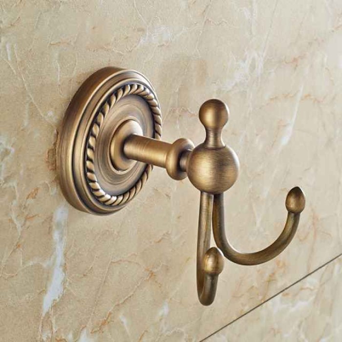 Antique Brass Wall Hook,Retro Style Robe Hook for Bathroom