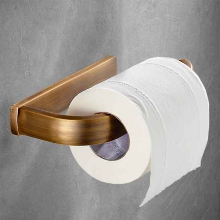 Toilet Paper Holders Contemporary Brass Roll Paper Holder Matte Brass 1pc