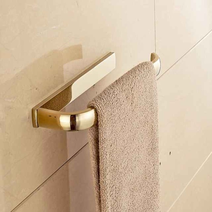 Towel Bar Contemporary Brass 1pc - Hotel bath 1-Towel Bar