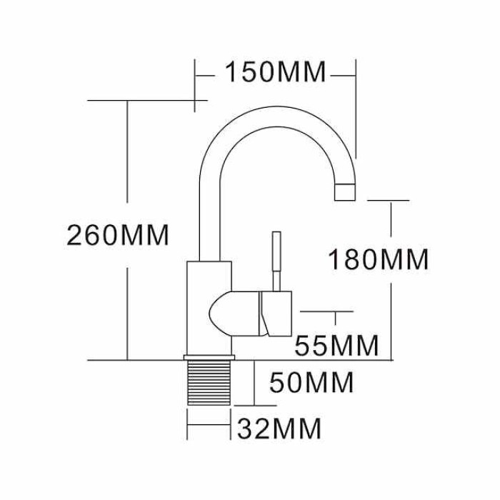 Stainless Steel Bathroom Sink Faucet Brushed Bath Taps Single Handle One Hole Adjustable Cold and Hot Water