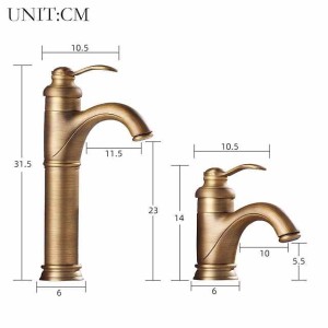 Single Handle Bathroom Faucet,Brass One Hole Waterfall/Centerset, Brass Traditional Bathroom Sink Faucet Contain with Cold and Hot Water