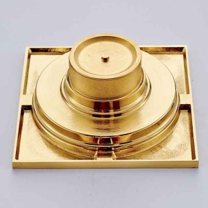 Square Shower Floor Drain Brass Removable Multipurpose Invisible Look Brass and Zinc Alloy Drain 1 pc