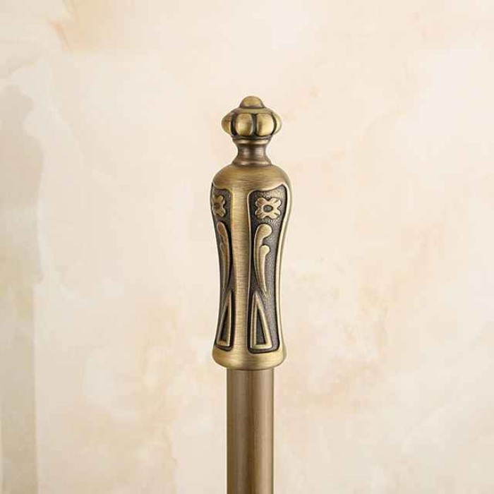 Toilet Brush with Holder,Antique Brass Ceramics Wall Mounted Rubber Painted Toilet Bowl Brush and Holder for Bathroom