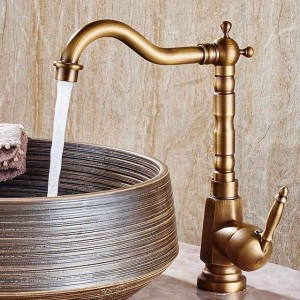 Bathroom Sink Faucet Copper/Centerset Basin Faucet Single Handle One Hole Bath Taps Contain with Cold and Hot Water