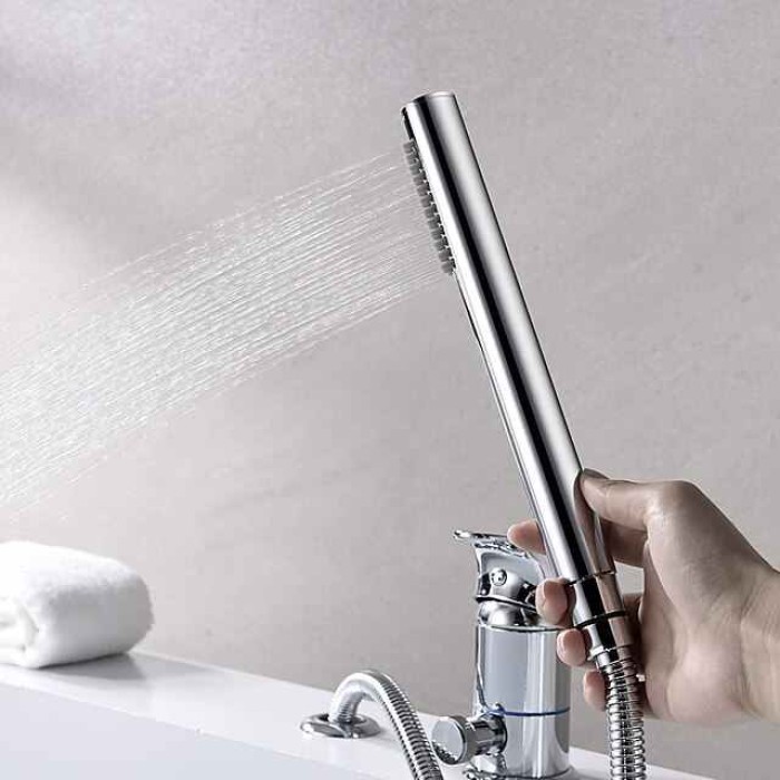 Stainless Steel Bathtub Faucet,Roman Tub Contemporary Chrome Single Handle Three Holes Bath Shower Mixer Taps with Hot and Cold Switch and Ceramic Valve