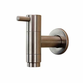 Stainless Steel Kitchen Faucet,Single Handle One Hole Standard Spout Wall Mounted Kitchen Taps with Hot and Cold Switch