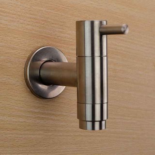 Stainless Steel Kitchen Faucet,Single Handle One Hole Standard Spout Wall Mounted Kitchen Taps with Hot and Cold Switch