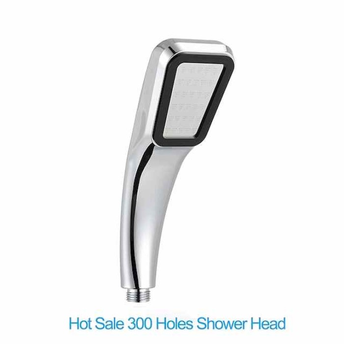 300 Holes Super Pressure Shower Head With Chrome Square Rainfall Handhold Water Saving Sprayer,Stainless Steel Plate and Durable Material