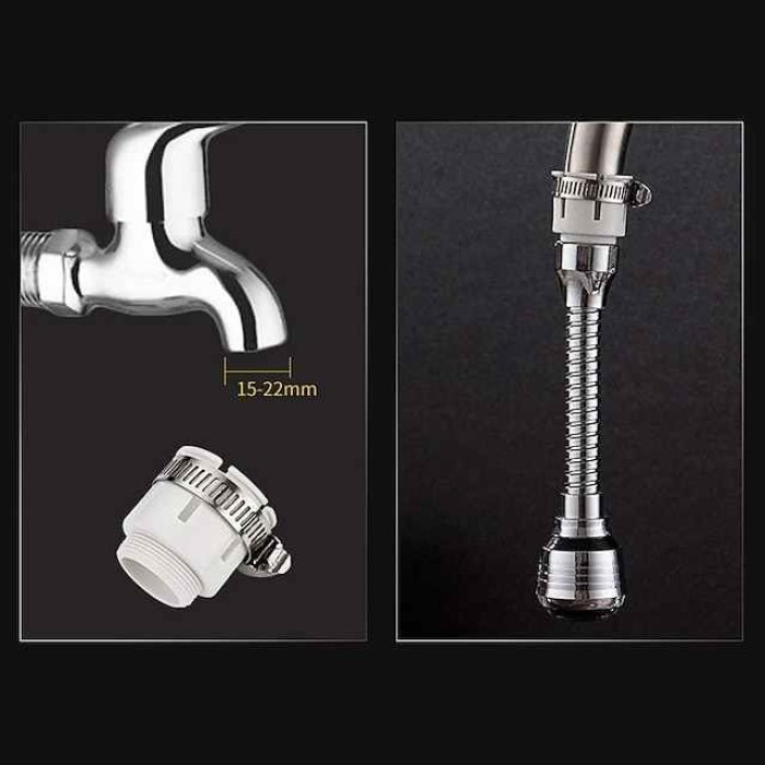 Faucet Bubbler 360 Degree Kitchen Faucet Aerator Water Saving High Pressure Nozzle Tap Adapter Adjustable Water Filter Diffuser