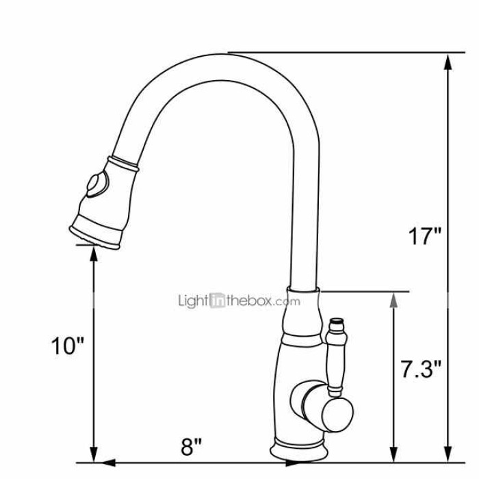 Brass Kitchen Faucet,Single Handle One Hole Oil-rubbed Bronze Pull-out Spray Widespread Tall High Arc Vessel Antique Kitchen Taps with Hot and Cold Switch