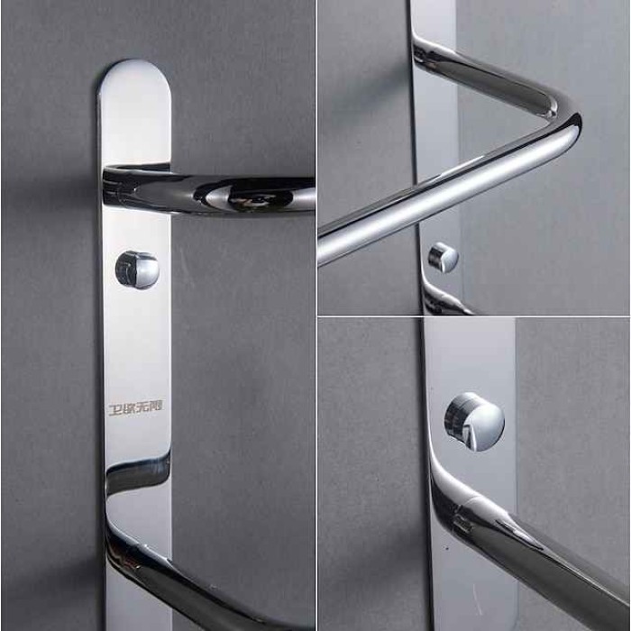 Bathroom Towel Bar Chrome Multilayer New Design Stainless Steel Bath 3 Rods Towel Rack Wall Mounted Silvery 1pc