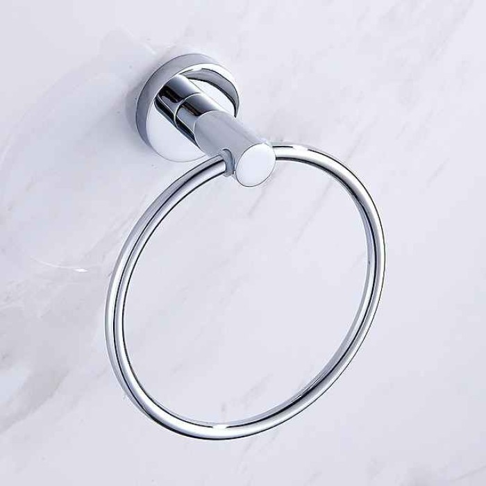 Stainless Steel Towel Ring Wall Mount Towel Hanger Storage Rack Circular Bath Towel Ring