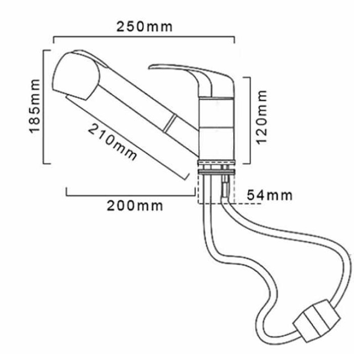 Single Handle One Hole Kitchen faucet Chrome Pull-out Centerset Kitchen Taps Solid Brass Commercial Sprayer Kitchen Sink Faucets with Cold and Hot Water