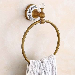 Antique Brass Towel Ring for Bathroom Contemporary Matte Brass Wall Mounted Bathroom Accessory 1PC