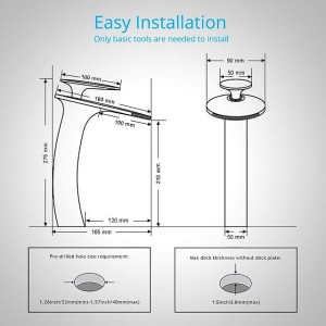 Bathroom Faucet Single Handle Silvery Waterfall Brushed Sink Faucet Contain with Cold and Hot Water Mixer