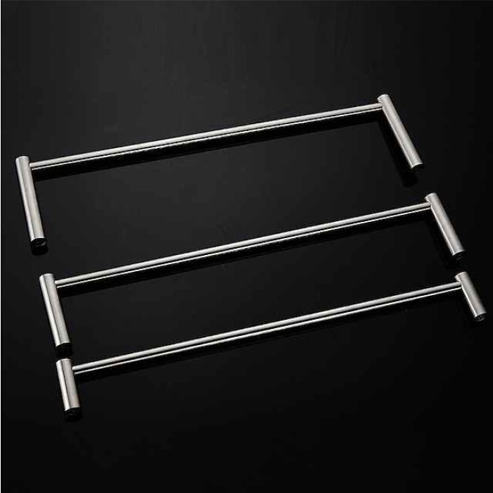 Towel Holder with Hooks for Bathroom,3-Tiers Wall Mounted Stainless Steel Brushed Towel Rack Rustproof Towel Bar 40/50/60CM(Silvery)