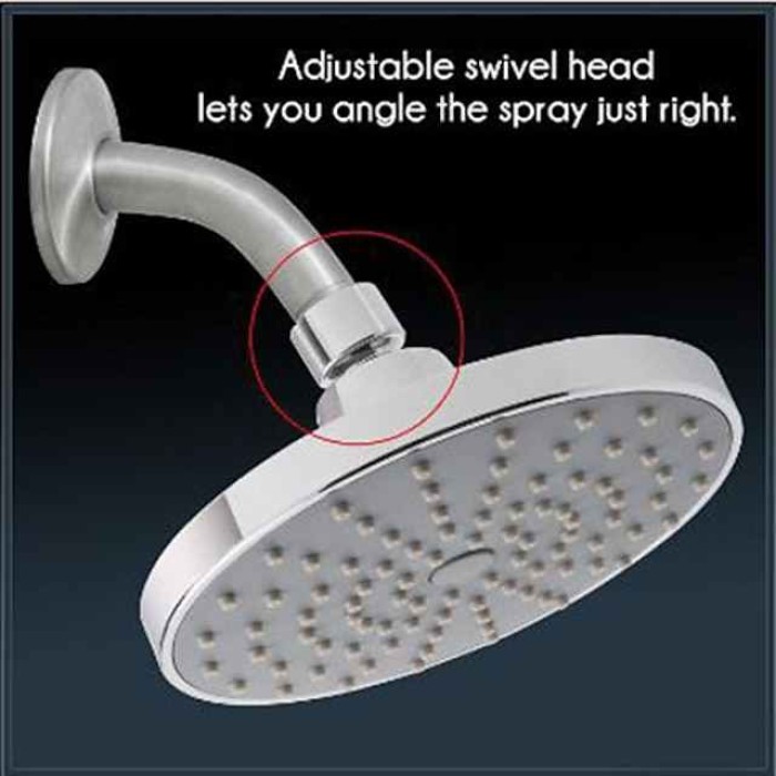 Bathroom OEM Shower ABS 6 inch Simple Low Pressure Shower Head Silvery Modern Simplicity of Electroplating Top Spray Shower