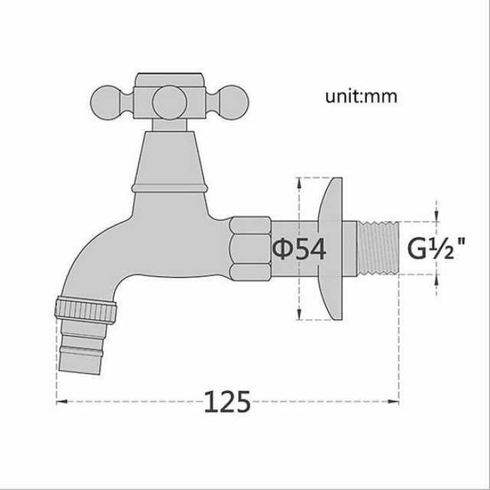 Outdoor Faucet,Industrial Style Single Handle Indoor/Outdoor Faucet, Black Wall Installation One Hole Standard Spout,/Vintage Style Brass COD Bathroom Sink Faucet with Cold Water Only