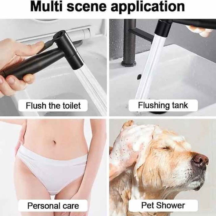 Handheld Bidet Sprayer Setsfor Toilet,Handheld Diaper Sprayer,Toilet Cleaning Sprayer,Bathroom Jet Sprayer Kit Spray Attachment With Hose,Stainless Steel Easy Install for Cleaning Female