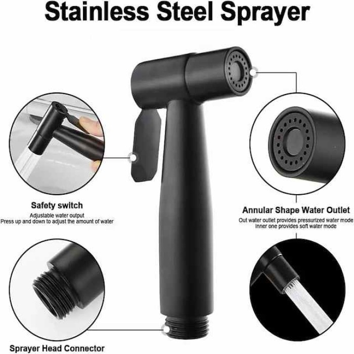 Handheld Bidet Sprayer Setsfor Toilet,Handheld Diaper Sprayer,Toilet Cleaning Sprayer,Bathroom Jet Sprayer Kit Spray Attachment With Hose,Stainless Steel Easy Install for Cleaning Female