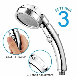 High Quality 1PC High Pressure 3 Modes Shower Head with Stop Button Adjustable Water Saving Showerhead For Home Hotel Bathroom