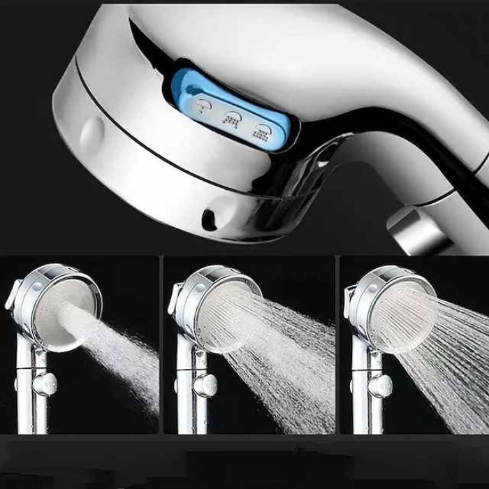 High Quality 1PC High Pressure 3 Modes Shower Head with Stop Button Adjustable Water Saving Showerhead For Home Hotel Bathroom