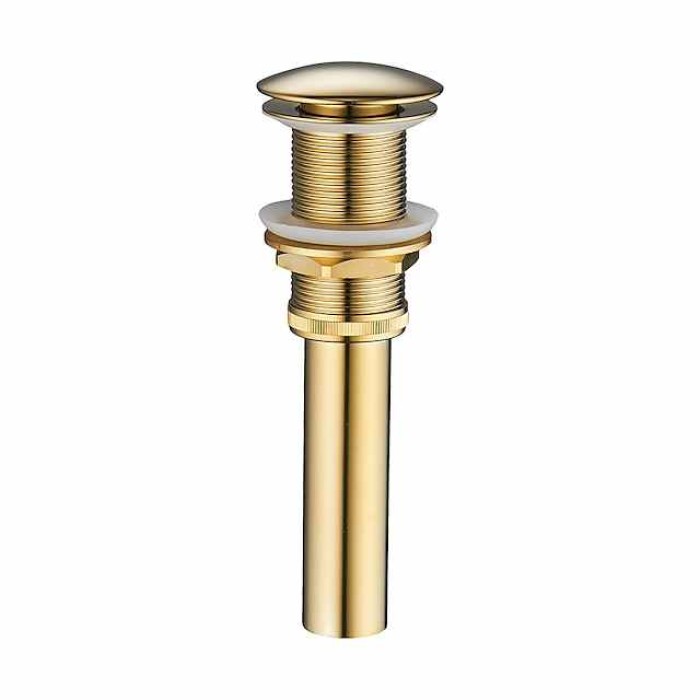 Brass Pop Up Sink Drain Stopper with Overflow Bathroom Faucet Vessel Vanity Sink Drainer