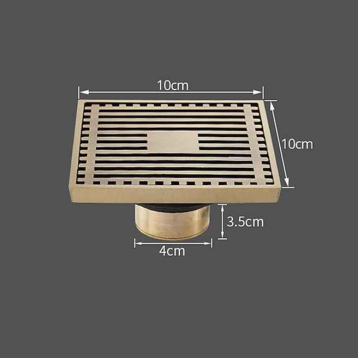 Floor Drain Solid Brass Block Hair Floor Register 1pc - Bathroom 10cm*10cm