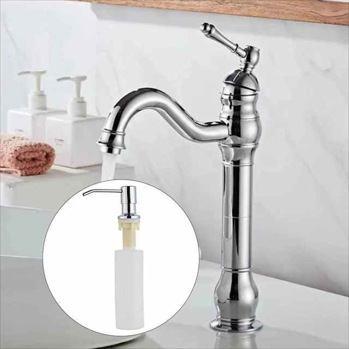 Bathroom Sink Mixer Faucet Antique Brass ORB, 360 Rotatable Basin Tap Single Handle Deck Mounted, Traditional Washroom Vessel Bath Taps