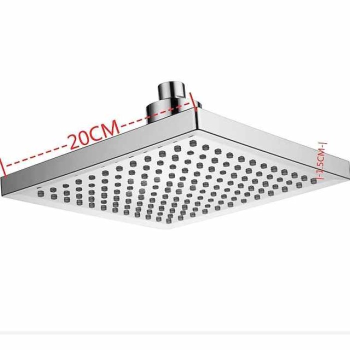 Square Multicolor Bathroom 1/3/7 Colors Automatic Changing Slowly Water Glow LED Light Rain Top Shower Head Electroplated and Ceiling Mounted