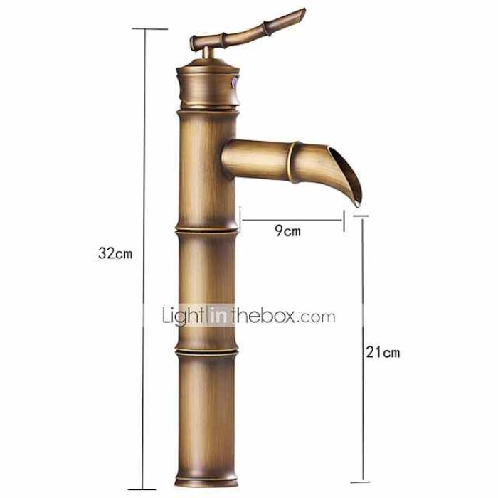 Bathroom Sink Faucet - Classic Antique Brass Centerset Single Handle One HoleBath Taps