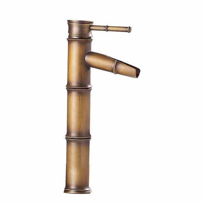 Bathroom Sink Faucet - Classic Antique Brass Centerset Single Handle One HoleBath Taps