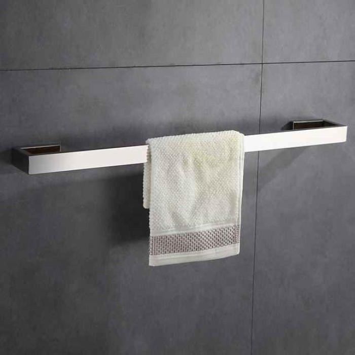 Towel Holder Wall Mounted 304 Stainless Steel Towel Rack Bathroom Shelf Modern Style Towel Bar 50cm/60cm(Black/Brushed Nickel/Chrome)