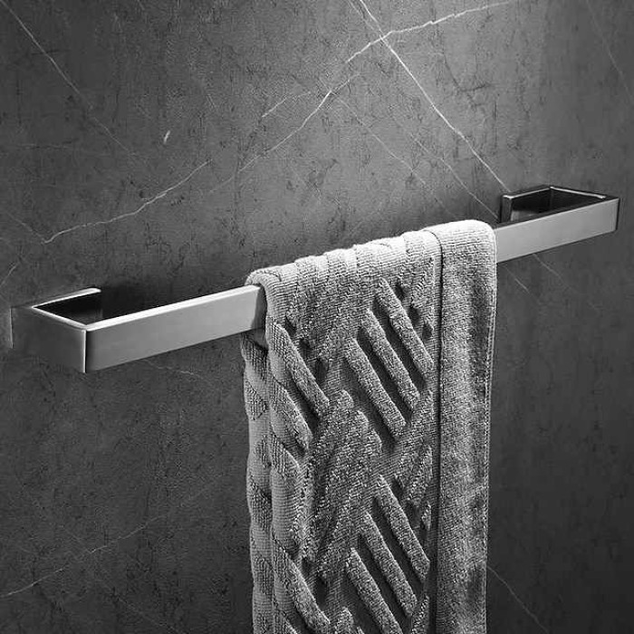 Towel Holder Wall Mounted 304 Stainless Steel Towel Rack Bathroom Shelf Modern Style Towel Bar 50cm/60cm(Black/Brushed Nickel/Chrome)