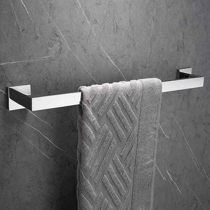 Bath Towel Bar,SUS304 Stainless Steel Towel Rack for Bathroom,Bathroom Accessories Towel Rod Heavy Duty Wall Mounted Towel Holder (Chrome)