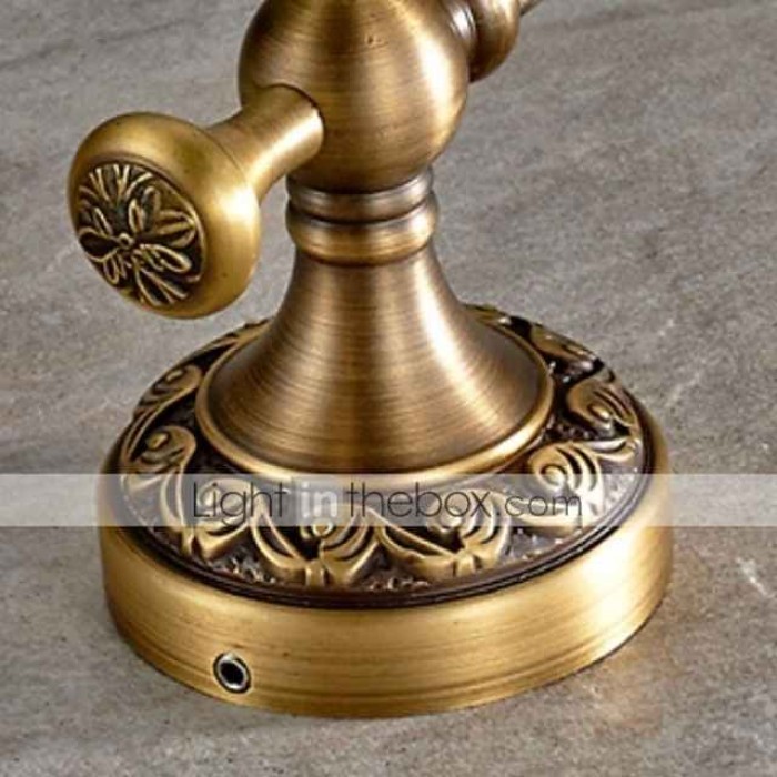 Robe Hook Antique Brass Retro Style Wall Mounted for Bathroom Double Hooks 1pc