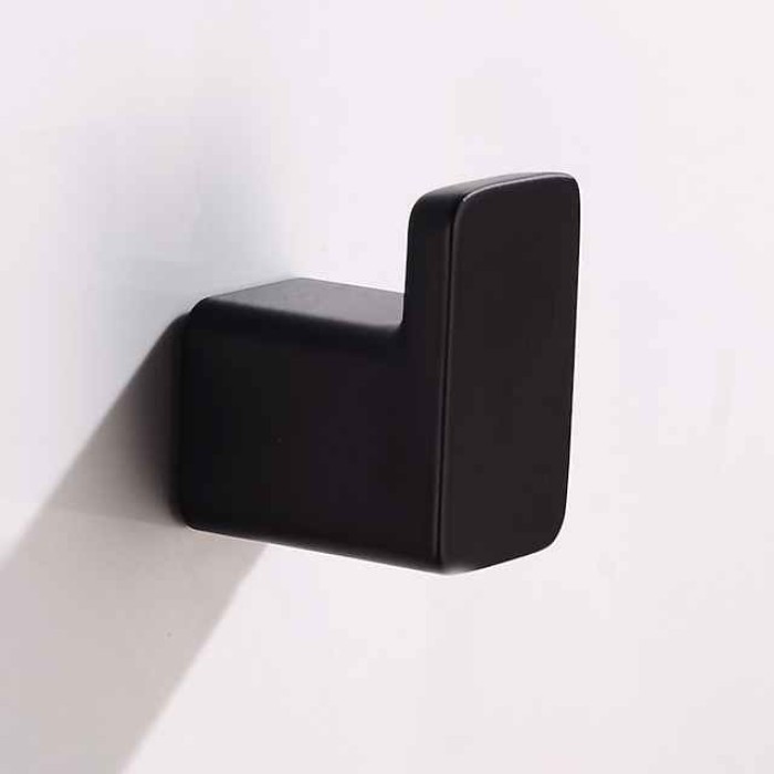 3PCS Robe Hook Wall Mounted Bathroom Towel Hook Black Stainless Steel Vintage Coat Hooks Hanger Single Decorative Bag Key Hat Clothes Rack