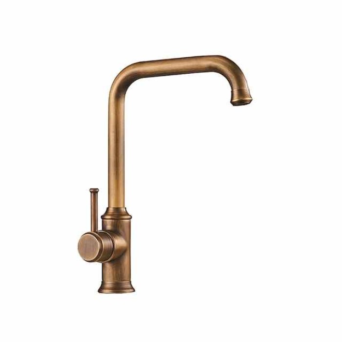 Kitchen Faucet,Single Handle Brass/Black One Hole Standard Spout,Filter, Brass Kitchen Faucet Contain with Cold and Hot Water