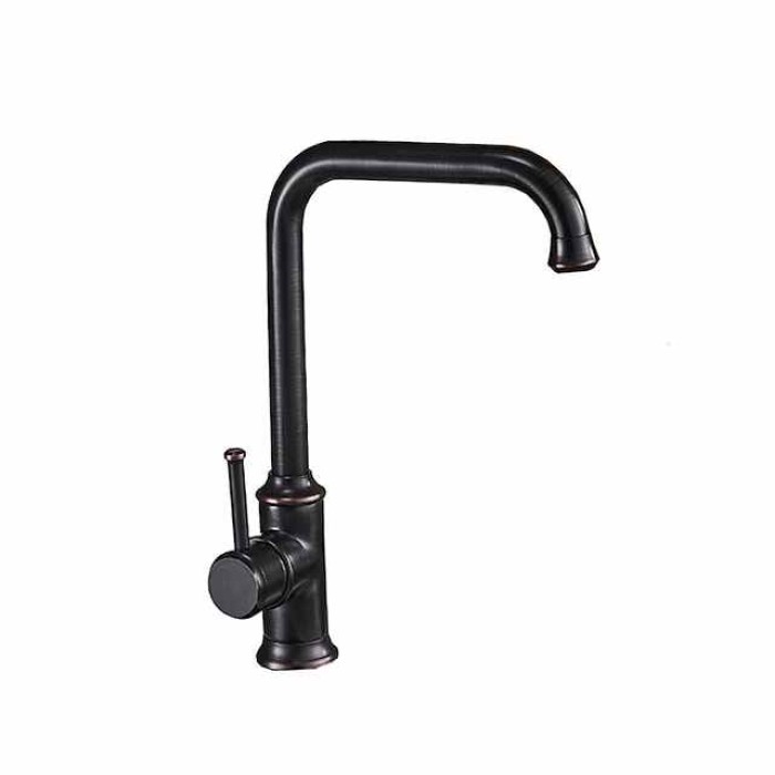 Kitchen Faucet,Single Handle Brass/Black One Hole Standard Spout,Filter, Brass Kitchen Faucet Contain with Cold and Hot Water