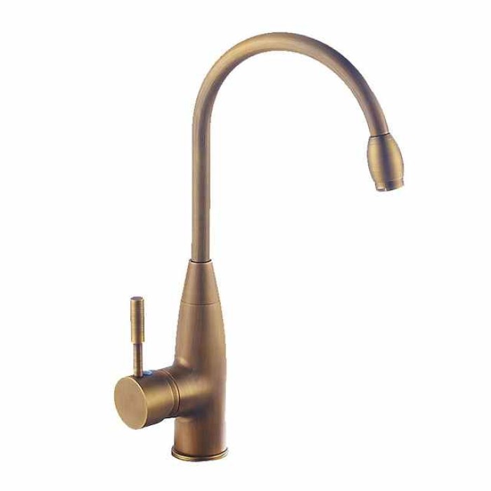 Bathroom Sink Faucet - FaucetSet / Widespread Antique Brass Centerset Single Handle One HoleBath Taps