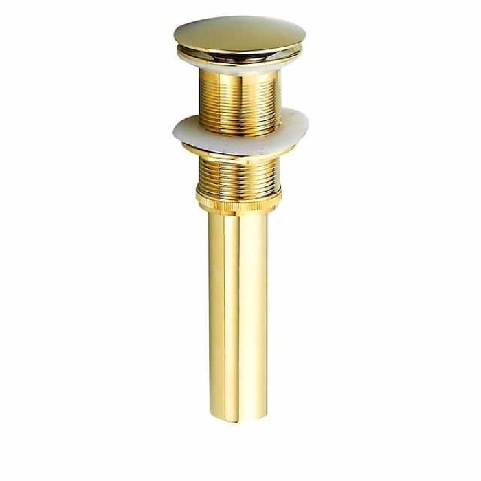 Brass Pop Up Sink Drain Stopper with Overflow Bathroom Faucet Vessel Vanity Sink Drainer